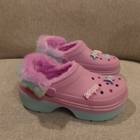 AESPA X CROCS Stomp Lined Clog Pastel Pink Blue Purple - Picture 3 of 8